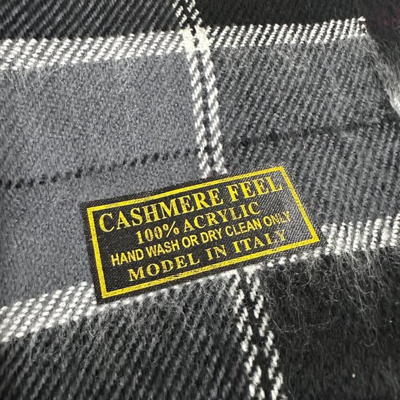 Vintage Super soft Cashmere feel winter warm neck scarf Italy stripe Casual - Picture 3 of 5